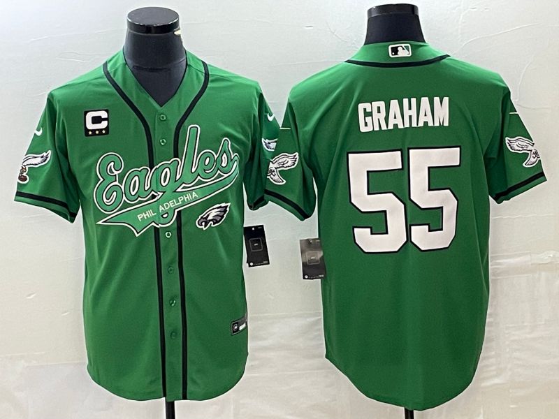 Men Philadelphia Eagles #55 Graham Green Co Branding Game NFL Jersey style 3